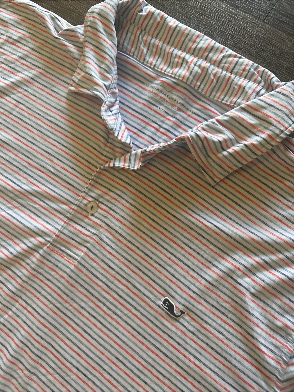 Vineyard Vines On-The-Go men’s 2XB striped polo red white blue stretch golf